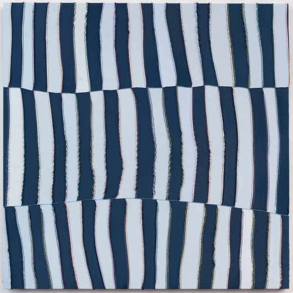 Anthony Olubunmi Akinbola Untitled, 2023 Durags on wooden panel 152.4 x 152.4 cm 60 x 60 in