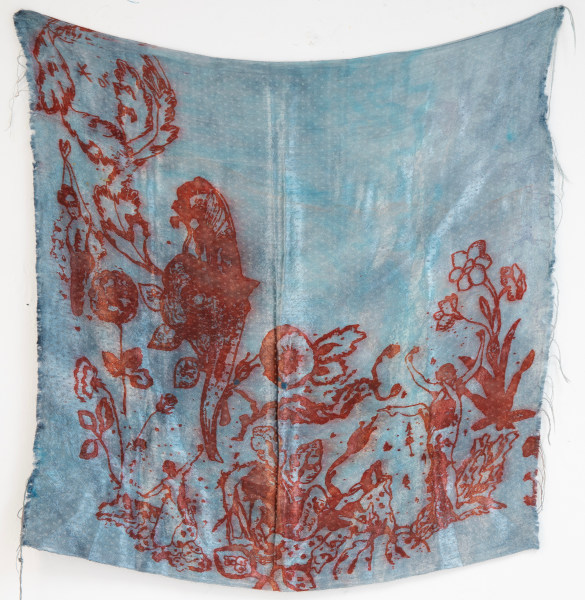 Malik Thomas Jalil Kydd The rite of spring, 2018 Acid dye on silk cotton 66 x 66 cm 26 x 26 in