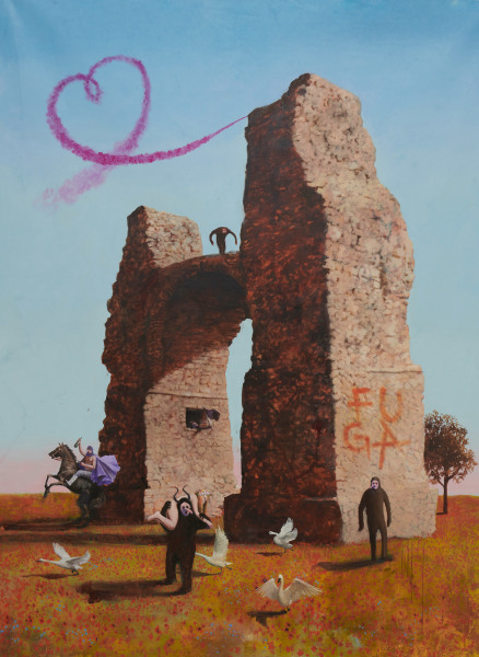 Philip Mueller NRT Stützpunkt Heidentor, 2023 Oil on canvas 200 x 155 cm 78 3/4 x 61 in