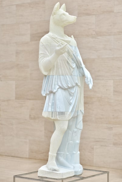 Oliver Laric Hermanubis, 2019 Stereolithography and selective laser sintering, polyamide, polished epoxy, TuskXC2700T, aluminium base 230 x 54.5 x 73.5 cm 90 1/2 x 21 1/2 x 29 in