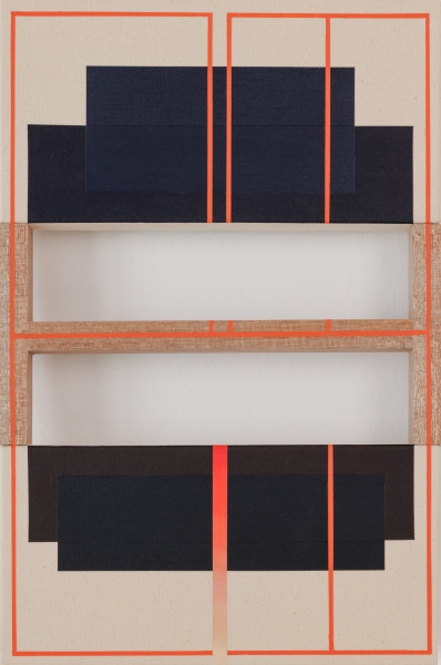 Sarah Almehairi Off Centered Bot, 2024 Acrylic on wood and canvas 45 x 30 cm 17 3/4 x 11 3/4 in
