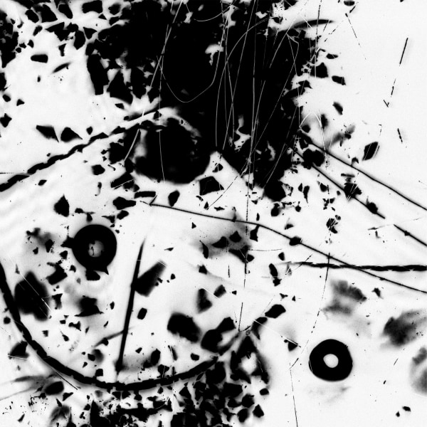 Anahita Razmi WORLD MUSIC #08 (The Sound Of Algorithmic Grief), 2026 Framed analogue exposures on out-of-production sound recording film (Washi S) 100 x 100 cm 39 3/8 x 39 3/8 in