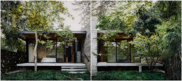 Gil Heitor Cortesāo Dual House, 2021 Oil on plexiglass Diptych 84 x 190 cm (total) 33 1/8 x 74 3/4 in (total)