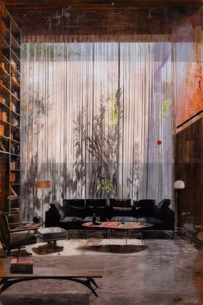 Gil Heitor Cortesāo Curtains, 2022 Oil on plexiglass 150 x 100 cm 59 x 39 1/4 in