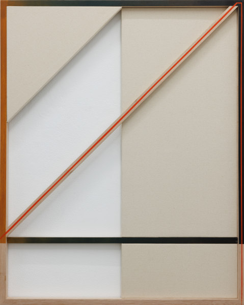 Sarah Almehairi Off Centered Season, 2024 Acrylic on wood and canvas 100 x 80 x 4 cm 39 1/4 x 31 1/2 x 1 1/2 in