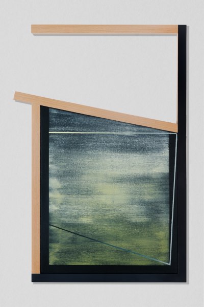 Sarah Almehairi Off Centered Echo , 2025 acrylic on canvas and wood 60 x 40 cm 23 5/8 x 15 3/4 in