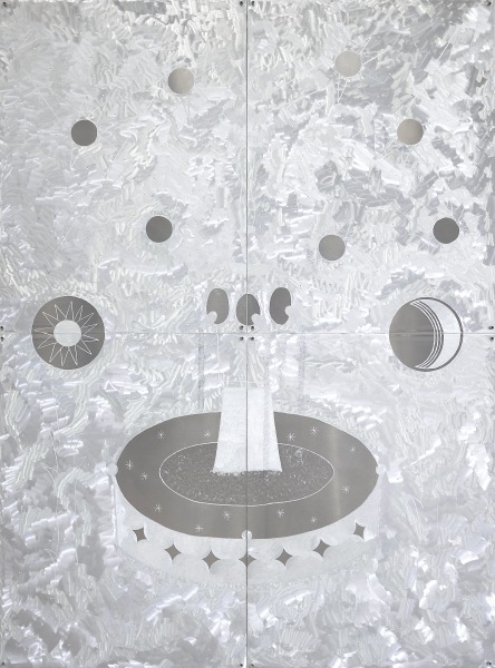 Kaïs Dhifi The Fountain, 2024 Engraved and etched aluminum 200 x 148 cm 78 3/4 x 58 1/4 in