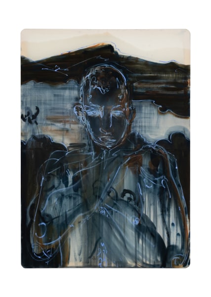 Malik Thomas Jalil Kydd Under moonlight, 2025 Oil on silk 175 x 125 cm 69 x 49 1/4 in
