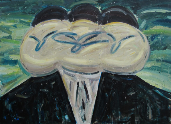 Amir Khojasteh Three Holy Heads #4, 2019 Oil on canvas 196 x 145 cm 77 1/8 x 57 1/8 in