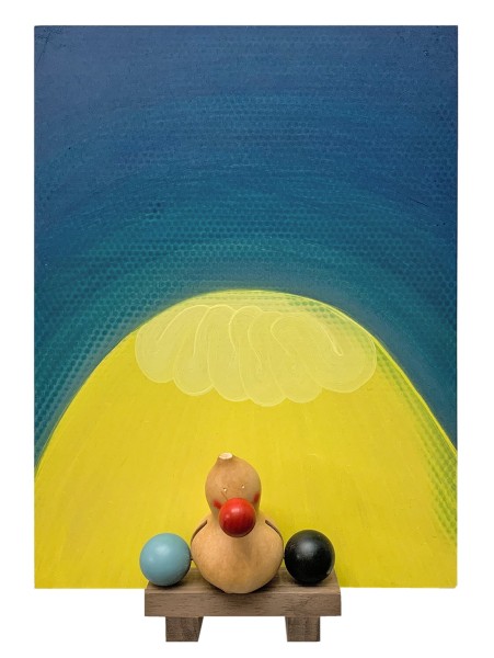 Edgar Orlaineta Toy and Mountain, 2020 Acrylic and wood on MDF board 40 x 30 x 8 cm 15 3/4 x 11 3/4 x 3 1/4 in