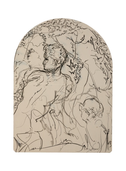 Malik Thomas Jalil Kydd War, 2025 Charcoal on silk 170 x 122 cm 67 x 48 in