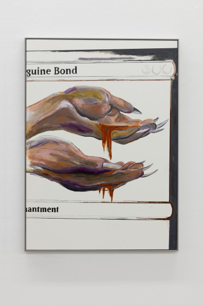 Monika Grabuschnigg Crying easily (Sanguine bond), 2021 Oil pastel on paper 97 x 70 cm 38 1/4 x 27 1/2 inches