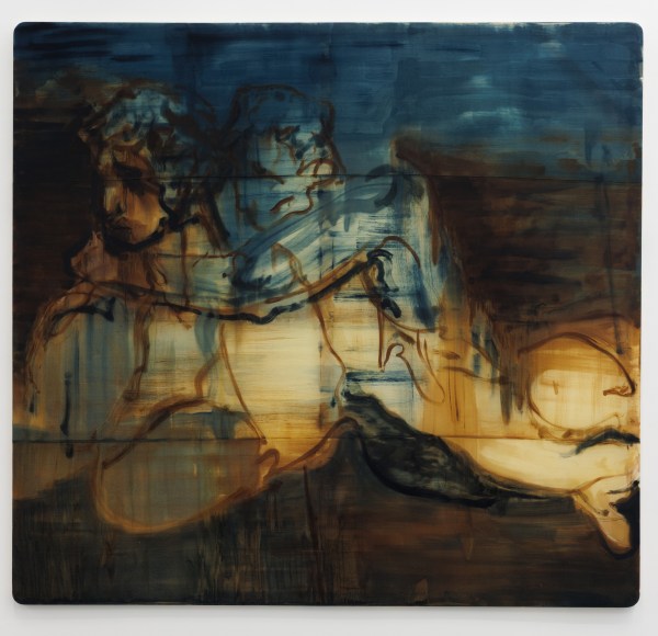 Malik Thomas Jalil Kydd They Invaded at Night, 2024 Oil on silk 200 x 215 cm 78 3/4 x 84 3/4 in