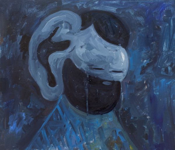 Amir Khojasteh Blue Ralf Kopf #2, 2018 Oil on canvas 35 x 40 cm 13 3/4 x 15 3/4 in