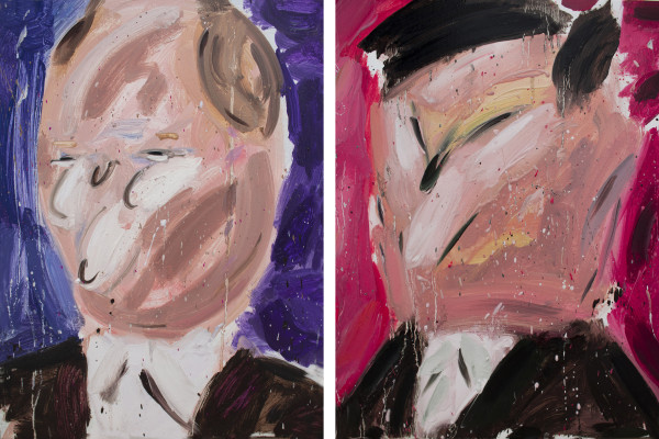 Amir Khojasteh Untitled (Leader #2 & #3), 2019 Oil on canvas Diptych 53 x 40 cm each 20 7/8 x 15 3/4 in each