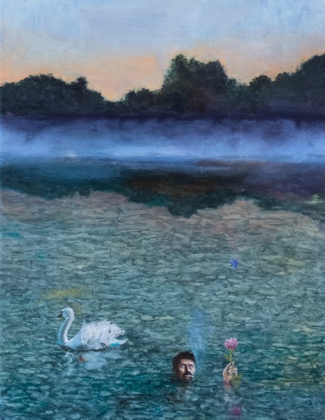 Philip Mueller Rauschelesee romance 2024, 2024 Oil on canvas 30 x 20 cm 11 3/4 x 7 3/4 in