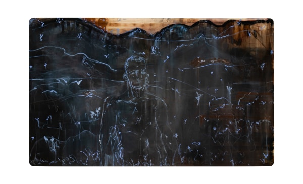 Malik Thomas Jalil Kydd Deep Night in the garden of murmurs, 2025 Oil on silk 145 x 240 cm 57 x 94 1/2 in