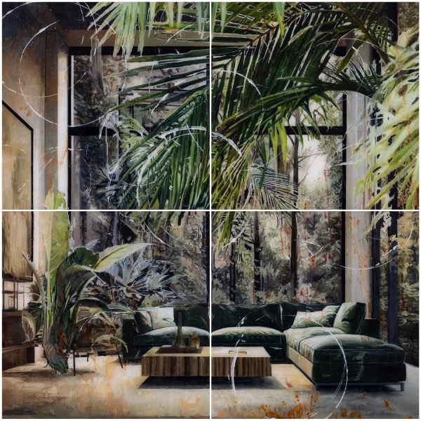 Gil Heitor Cortesāo Glasshouse, 2025 Oil on plexiglass 200 x 200 cm 78 3/4 x 78 3/4 in