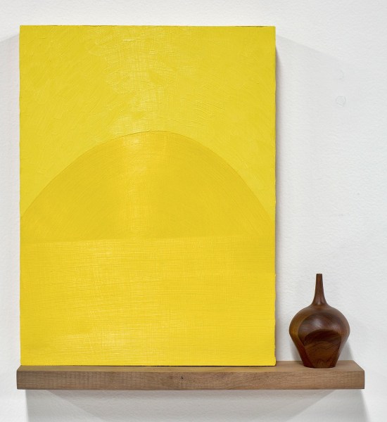 Edgar Orlaineta, Yellow Landscape and Wood Figure, 2020