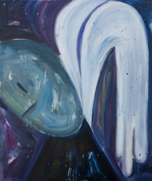 Amir Khojasteh Blue Angel , 2018 Oil on canvas 35 x 28 cm 13 3/4 x 11 1/8 in