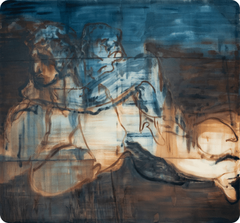 Malik Thomas Jalil Kydd They Invaded at Night, 2024 Oil on silk 200 x 215 cm 78 3/4 x 84 3/4 in