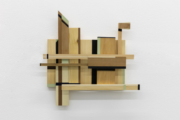 Sarah Almehairi Rebuild #9, 2021 Acrylic on wood 36.2 x 37.4 x 4.7 cm 14 1/4 x 14 3/4 x 1 7/8 in
