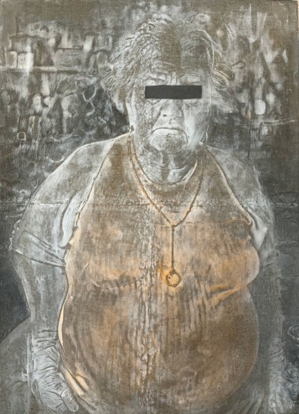 Sam Burford, Lady Artist II, Redacted, 2024