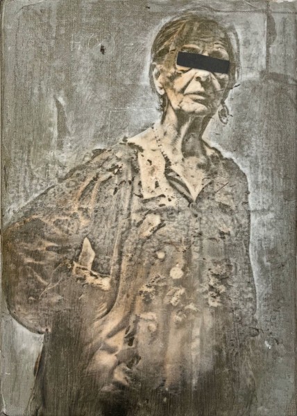 Sam Burford, Lady Artist I, Redacted, 2024