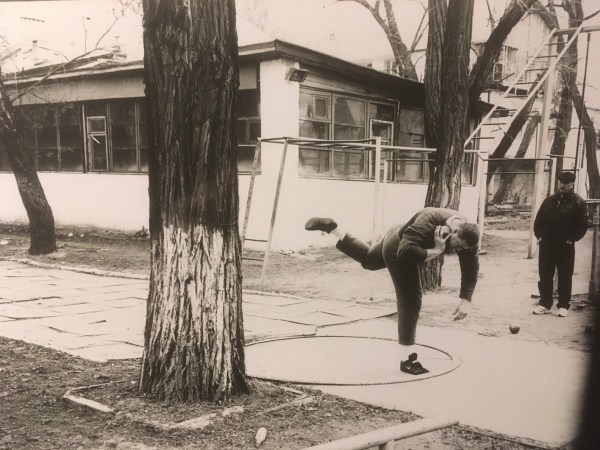 Nicholas Hopkins, Yuriy Bilinoh, Ukrainian Shot Putter, outside Stadion Dynamo, near Frantsuz'ky Blvd /Prospekt Gagarina, 17th April 2003