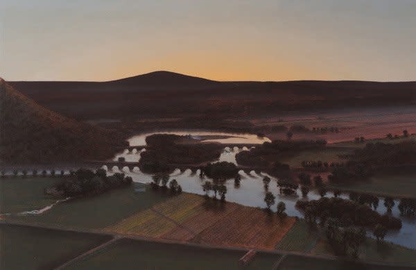 Stephen Hannock, Evening Oxbow; For Agnes and Betty (Mass MoCA #178)