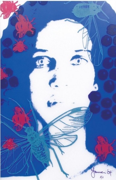 Yanna Soares Blue Woman, 2004 Ink over translucent plexiglass 39 x 26 inches 99.1 x 66 cms
