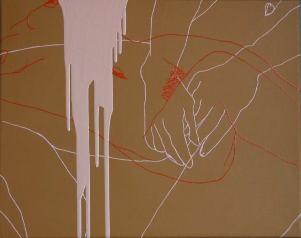 Melissa Dadourian Sitting Girl (Jean + Vicki), 2004 Oil on linen 16 x 20 inches 40.6 x 50.8 cms