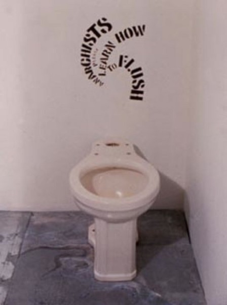 Andrew Castrucci, Anarchists, Please Learn How to Flush (installation), 1987, 1997