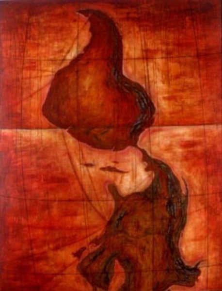 Andrew Castrucci America del Sur - America del Norte, 2000 Oil, cow’s blood on canvas 100 x 78 inches 254 x 198.1 cms