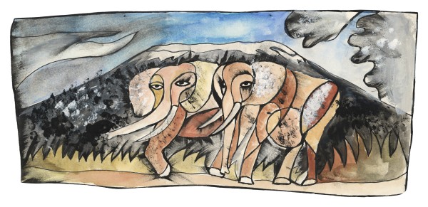 Dan Eldon, Elephants, Created - 1988 | Printed - 2017