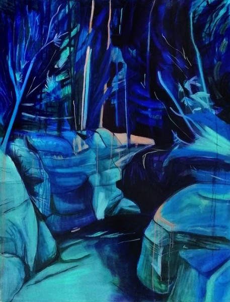 Lucy Smallbone, Blue Vista, Oil on canvas, 150 x 130 cm, 2018