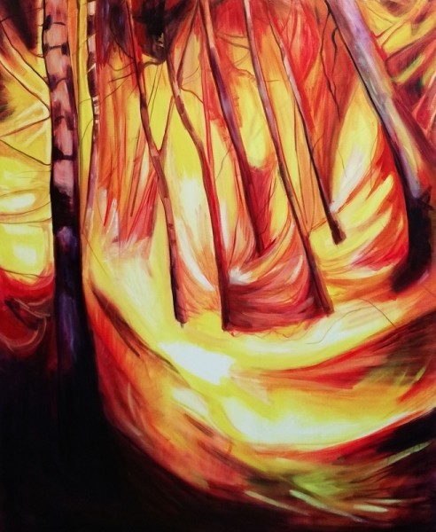 Lucy Smallbone, Fire, Oil on canvas, 150 x 130 cm, 2018
