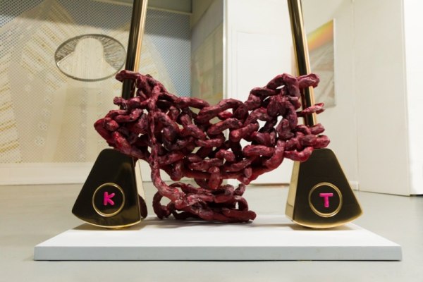Karen Tronel Untitled Numbered on base of both needles Bronze and mixed media 223 x 120 x 60.5 cm 87 3/4 x 47 1/4 x 23 7/8 in Edition of 3 bronzes with unique mixed media elements of variable dimensions