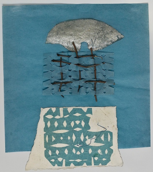 Lindsey Brown, Blue Cut-Out with Pearl Dust, 2010