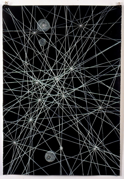 Sally Gil, Star 3, 2016, collage and paint on paper, 44 x 30 in.