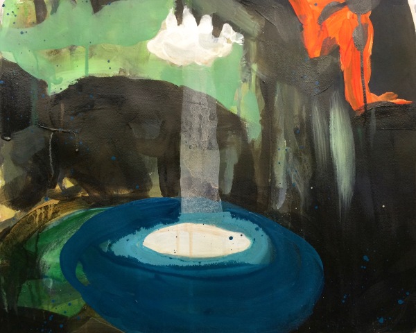 Melora Griffis, "pool of light," 2015, acrylic, gouache, charcoal, graphite and pastel on paper, 19 x 22.75 in.