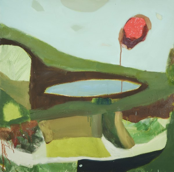 Melora Griffis, a puddle between us, 2011, oil on canvas, 36 x 36 in.