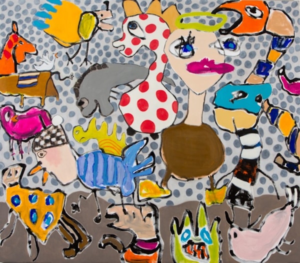 Dusty Boynton Too Much Fun 2017 mixed media on canvas 68 x 78 inches