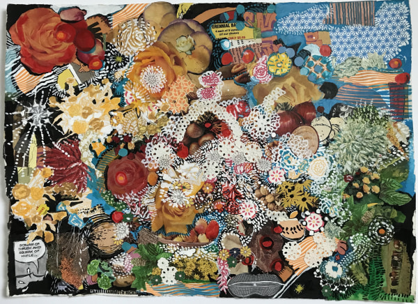 Sally Gil Mammoth Hick 2009 collage, acrylic, casein and house paint on paper 10.75 x 14.5 inches