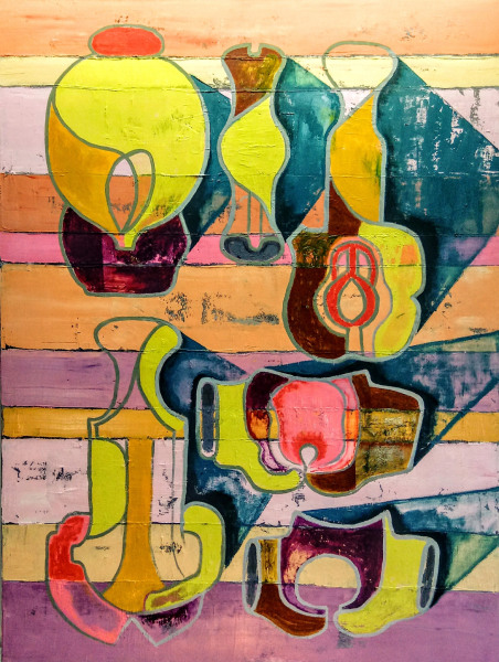 Brian Fekete Casseri Diagram; Mumbai Version 2020 oil on canvas 48 x 36 in.