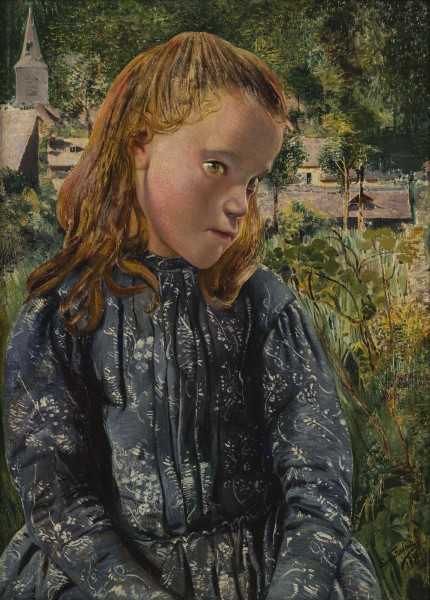 Léon Frédéric, La petite Ardennaise à la robe bleue (Young Ardennaise Girl in a Blue Dress), 1896