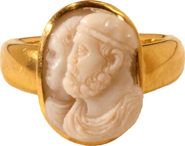 Renaissance Marriage Portrait Cameo Ring