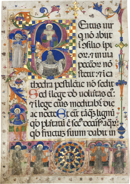 Beatus leaf from a Psalter-Hymnal