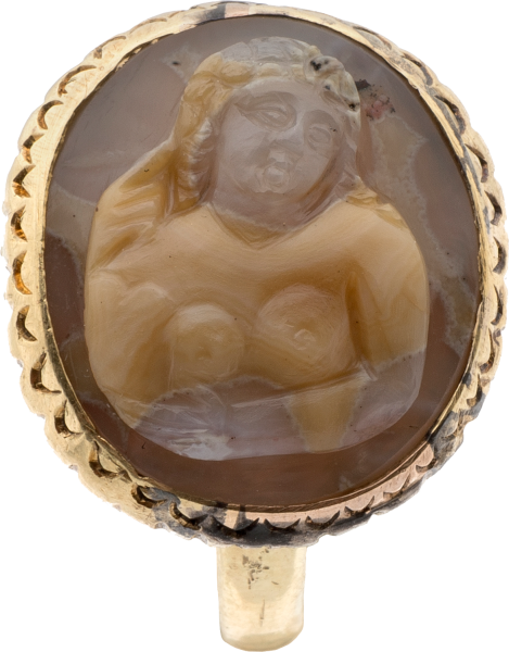 Renaissance Cameo Ring with female bust