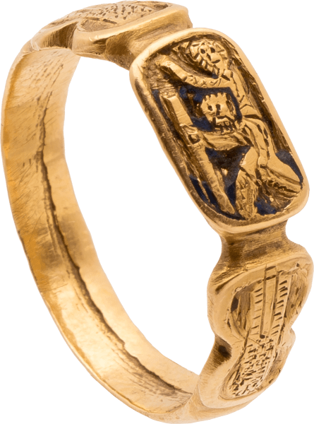 Iconographic Ring with Saint Christopher